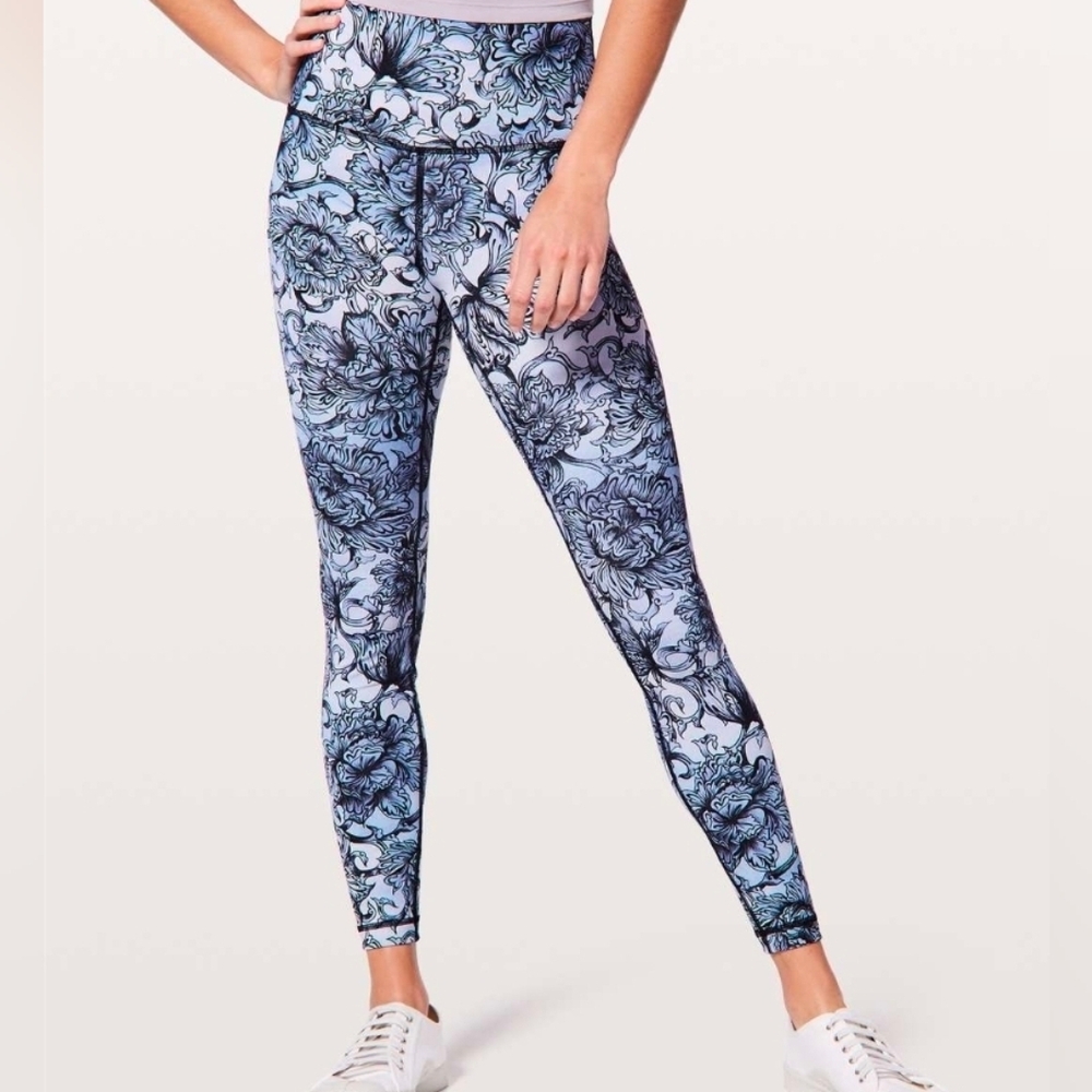Lululemon sz 10 Wunder Under Hi-Rise Tight 28" Floral Second Skin